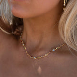 Multi-stones Necklace ~ Gold Plated over Sterling Silver 925 ~ Gemstone ~Statement ~ Jewelry ~ Minimalist ~ Handmade~ Delicate MN156