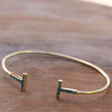 Copper Turquoise Mosaic Adjustable Bracelet ~ Gold Plated 18k ~ Handmade ~Statement  Hippie ~Bohemian ~Jewelry ~Gift For Her ~Gemstone MB032