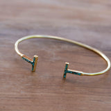 Copper Turquoise Mosaic Adjustable Bracelet ~ Gold Plated 18k ~ Handmade ~Statement  Hippie ~Bohemian ~Jewelry ~Gift For Her ~Gemstone MB032