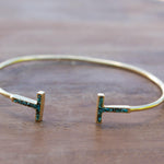 Copper Turquoise Mosaic Adjustable Bracelet ~ Gold Plated 18k ~ Handmade ~Statement  Hippie ~Bohemian ~Jewelry ~Gift For Her ~Gemstone MB032