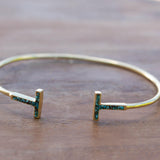 Copper Turquoise Mosaic Adjustable Bracelet ~ Gold Plated 18k ~ Handmade ~Statement  Hippie ~Bohemian ~Jewelry ~Gift For Her ~Gemstone MB032