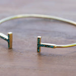 Copper Turquoise Mosaic Adjustable Bracelet ~ Gold Plated 18k ~ Handmade ~Statement  Hippie ~Bohemian ~Jewelry ~Gift For Her ~Gemstone MB032