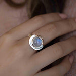 Moonstone ~ Sterling Silver 925 and brass~ Handmade ~ Gemstone ~ Statement ~ Everyday ~  Hippie ~Bohemian~June Birthstone~ MR280