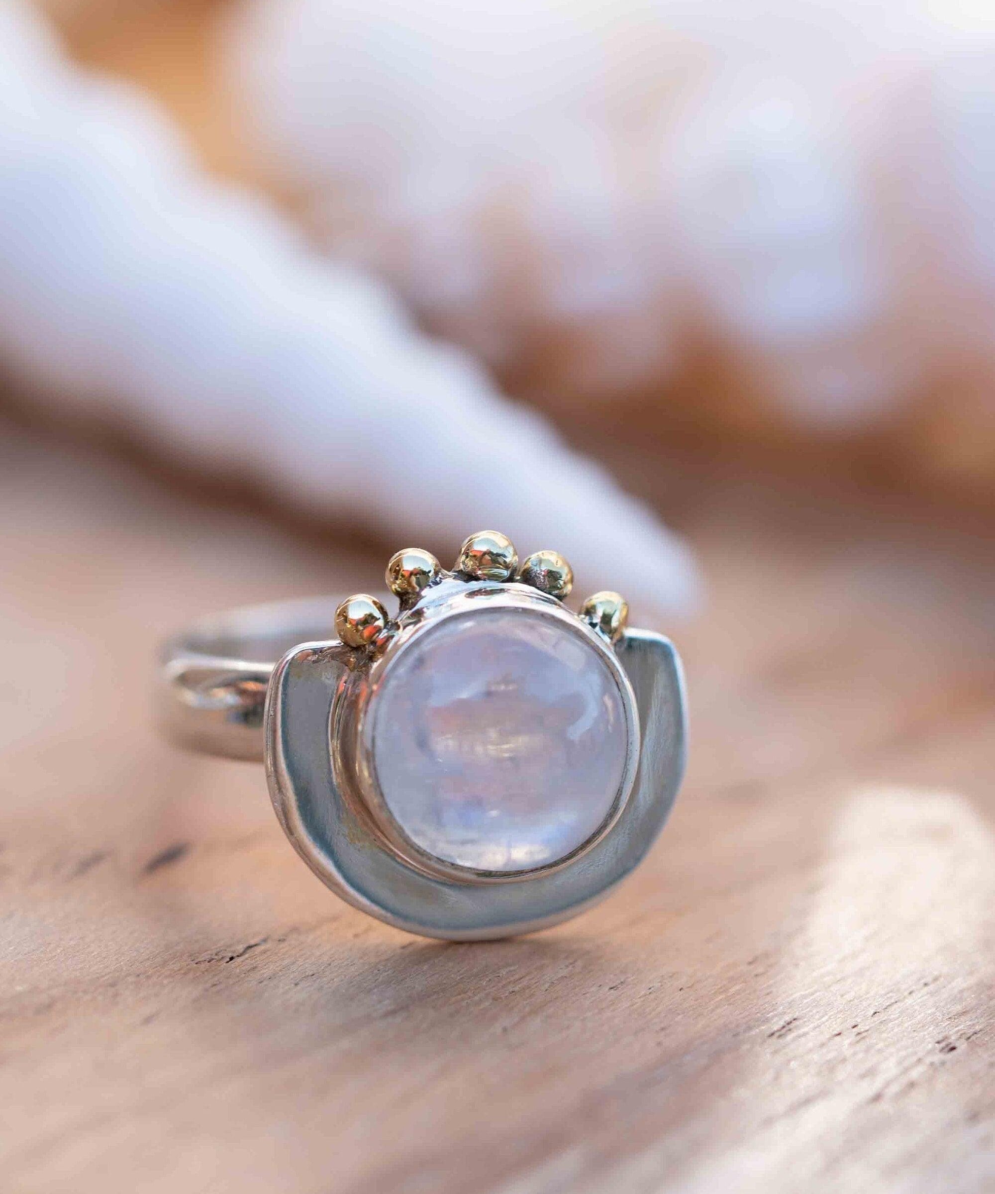 Moonstone ~ Sterling Silver 925 and brass~ Handmade ~ Gemstone ~ Statement ~ Everyday ~  Hippie ~Bohemian~June Birthstone~ MR280