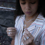 Moonstone ~ Sterling Silver 925 and brass~ Handmade ~ Gemstone ~ Statement ~ Everyday ~  Hippie ~Bohemian~June Birthstone~ MR280