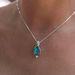 Larimar, Labradorite and Moonstone Tear Drop Necklace ~ Sterling Silver ~ Charm ~ Layered ~ minimalist ~ delicate MP008