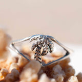 Palm Tree Ring ~ Sterling Silver 925 ~ Jewelry ~ Thin Band ~ Basic ~ Casual ~ Everyday ~ Bohemian ~ Hippie ~Boho ~California~ MR244