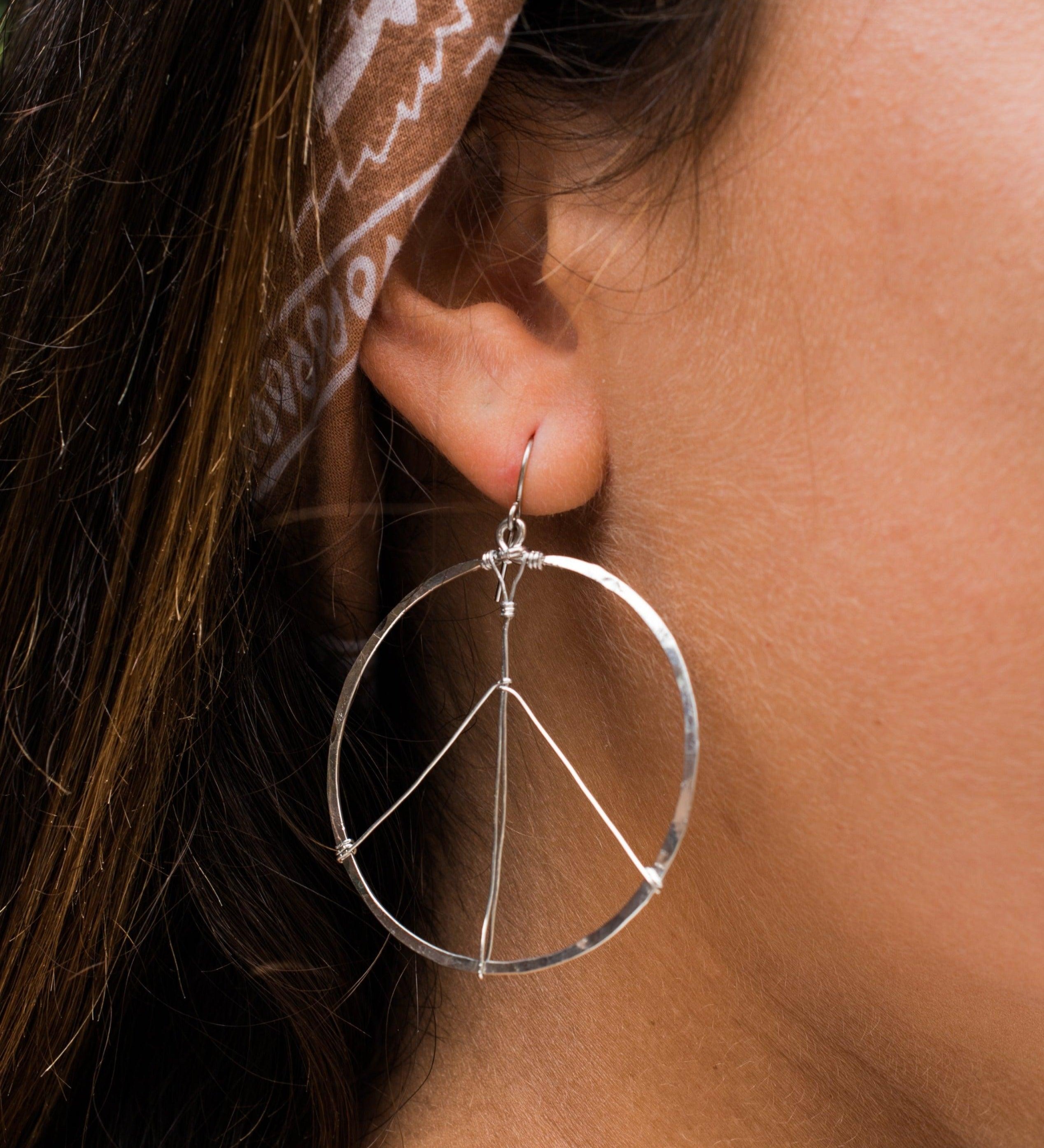 Peace Circle Earrings ~Gold Plated or Silver Plated ~ SME006 - Maresia Jewelry