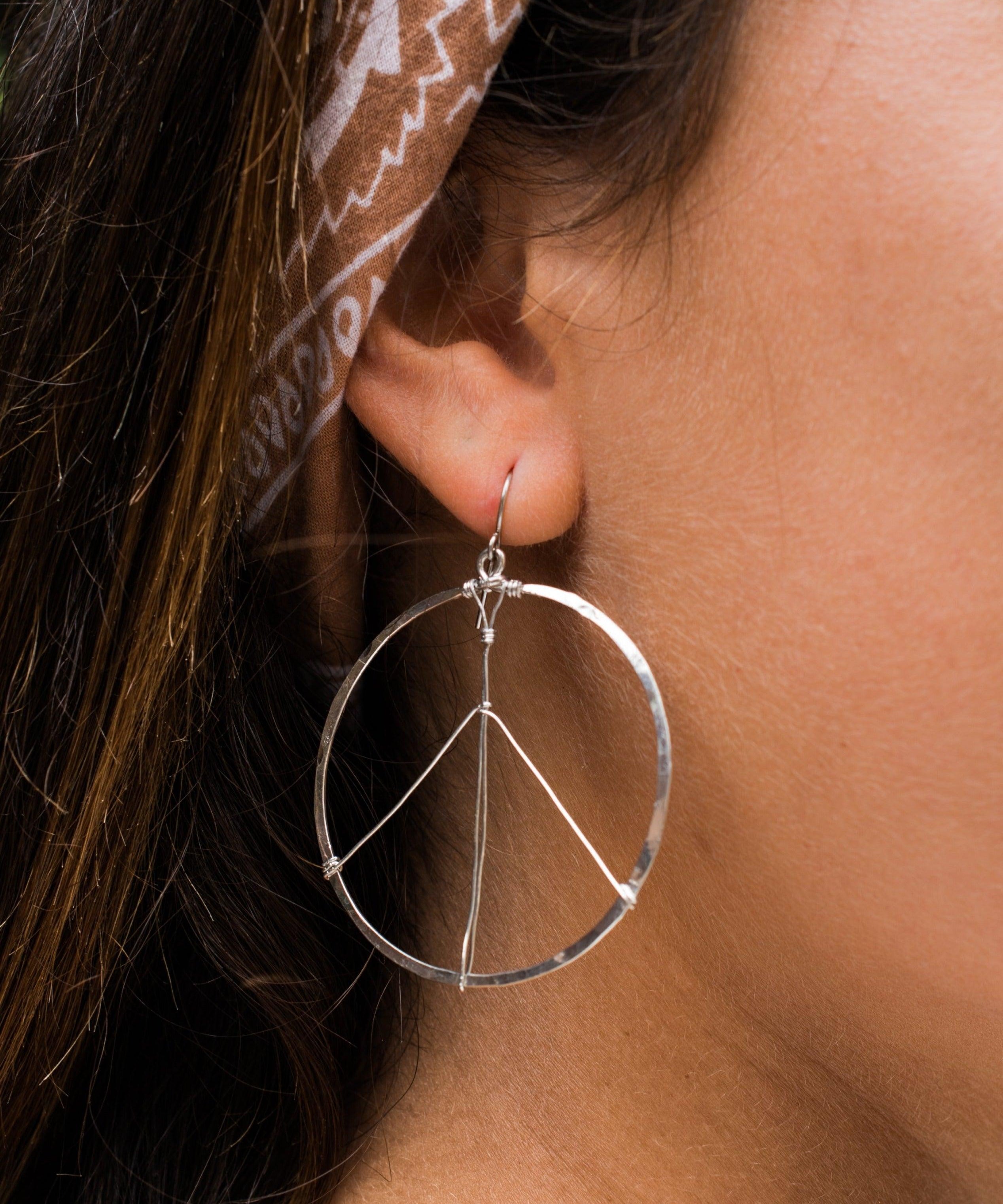 Peace Circle Earrings ~Gold Plated or Silver Plated ~ SME006 - Maresia Jewelry