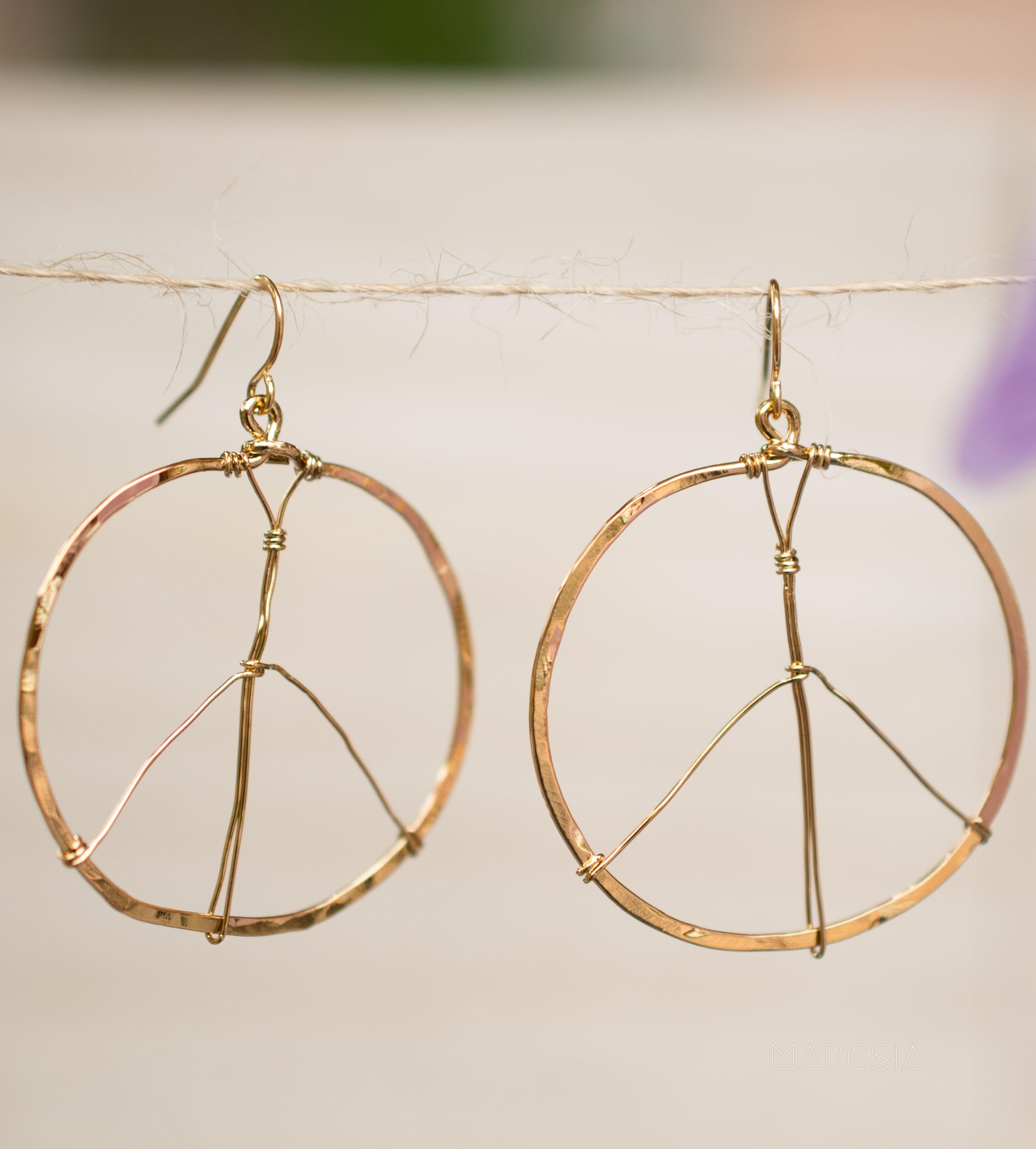 Peace Circle Earrings ~Gold Plated or Silver Plated ~ SME006 - Maresia Jewelry