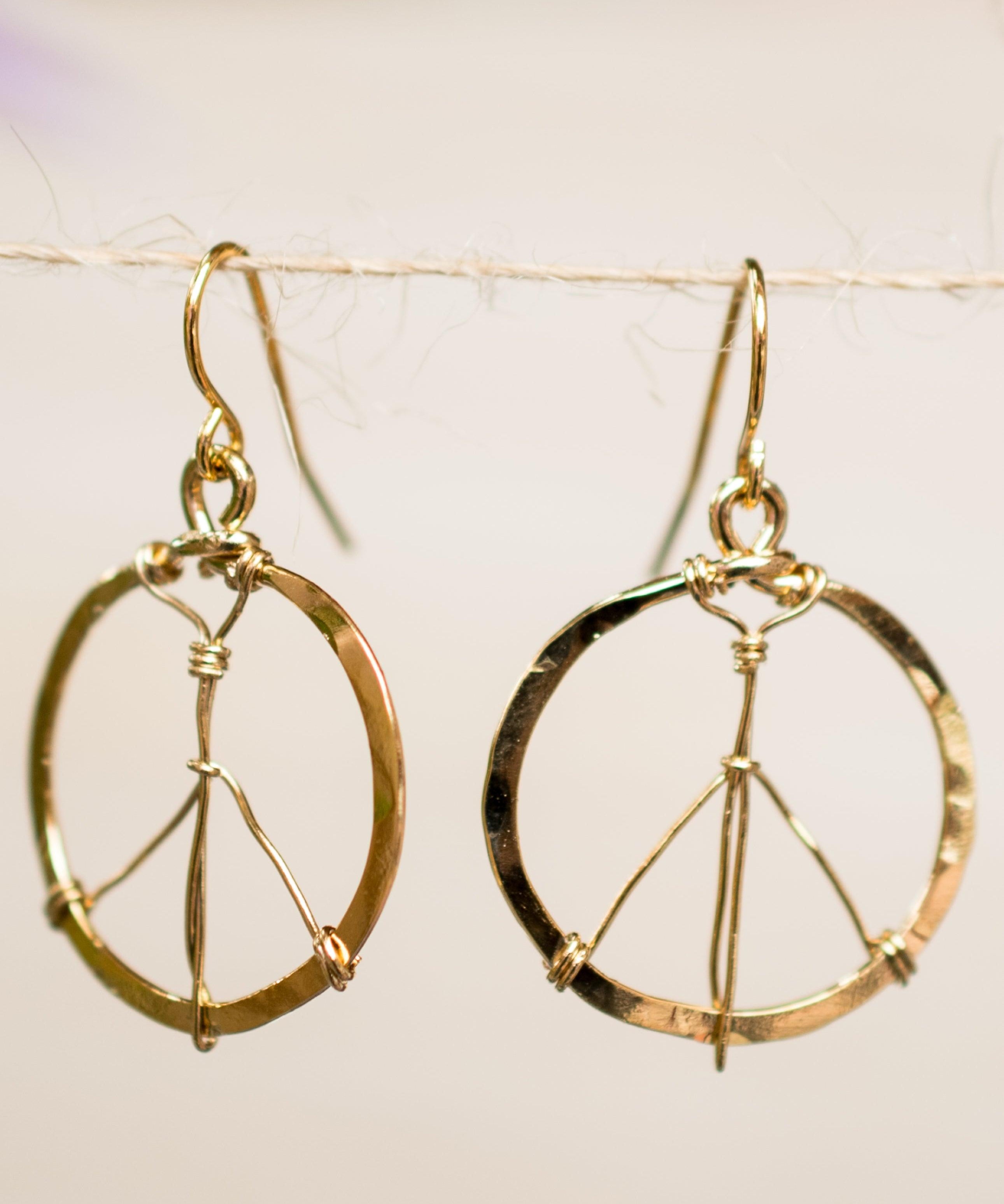 Peace Circle Earrings ~Gold Plated or Silver Plated ~ SME006 - Maresia Jewelry