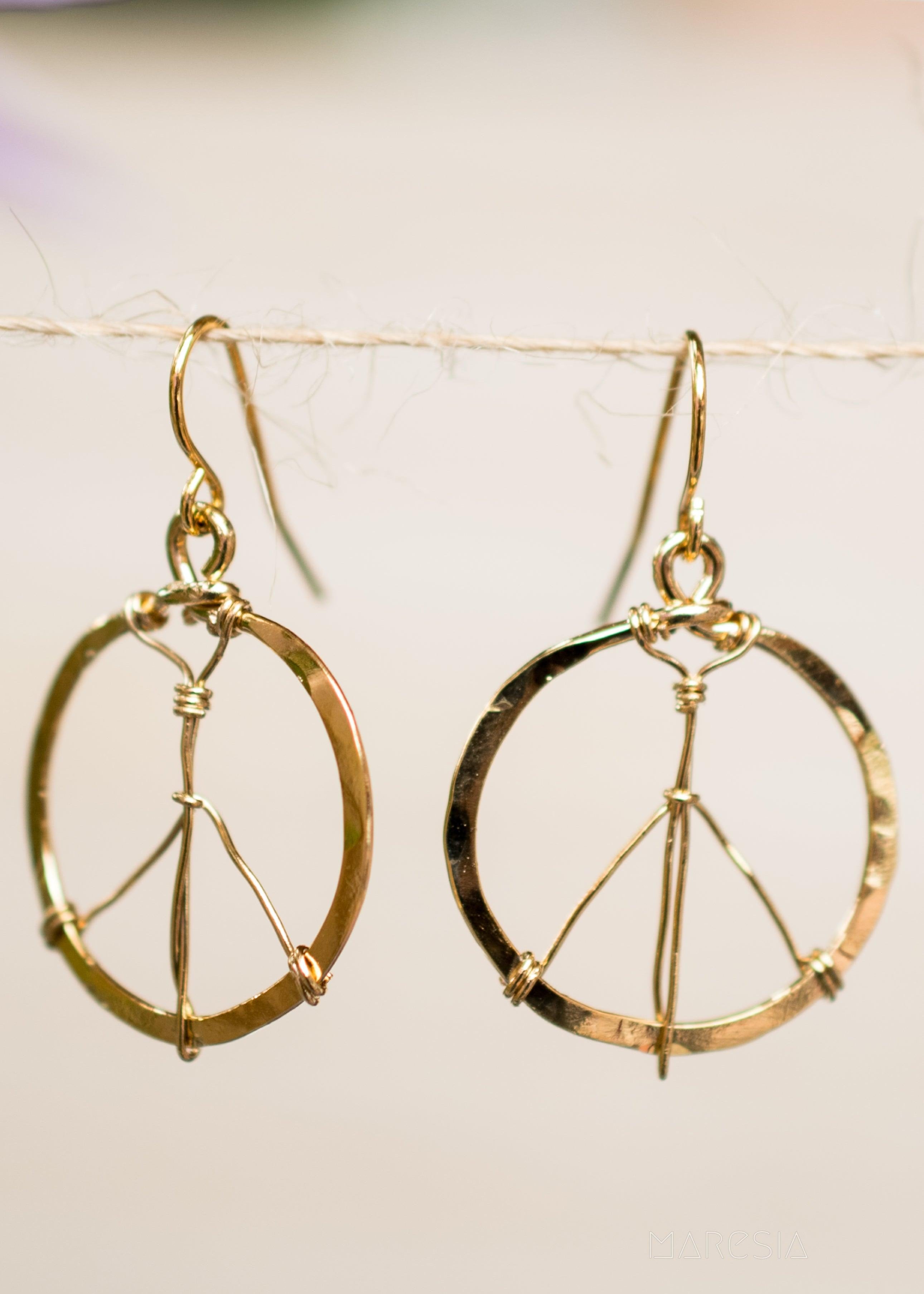 Peace Circle Earrings ~Gold Plated or Silver Plated ~ SME006 - Maresia Jewelry