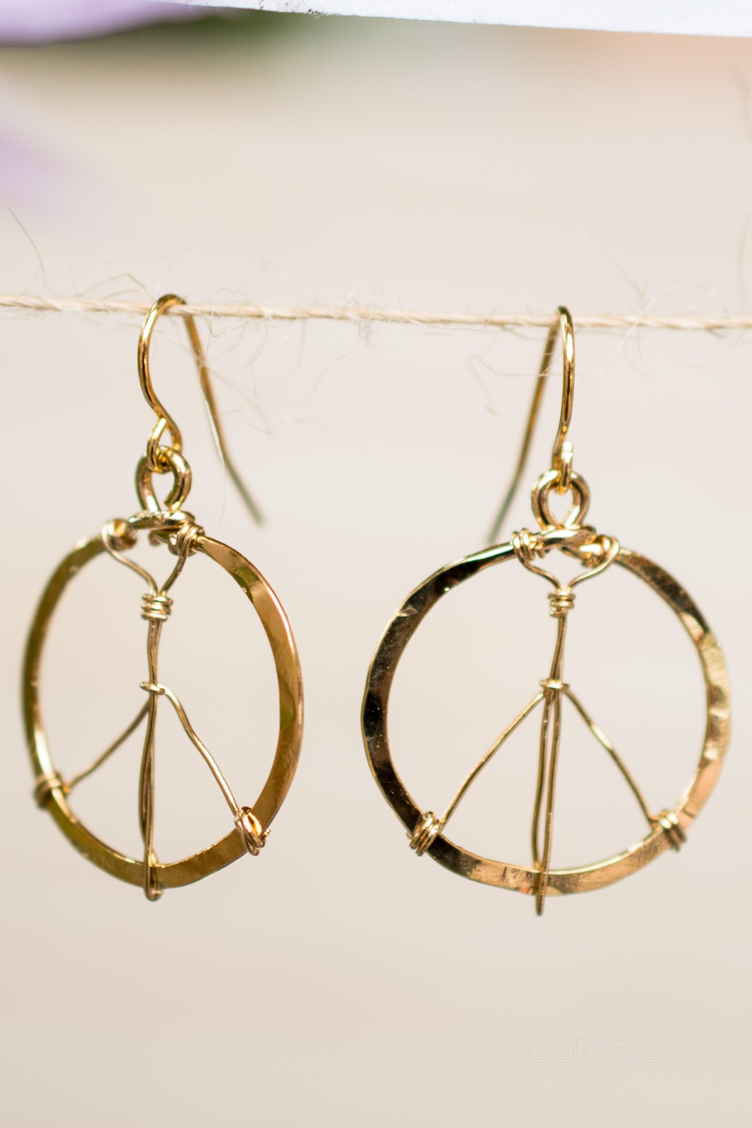 Peace Circle Earrings ~Gold Plated or Silver Plated ~ SME006 - Maresia Jewelry