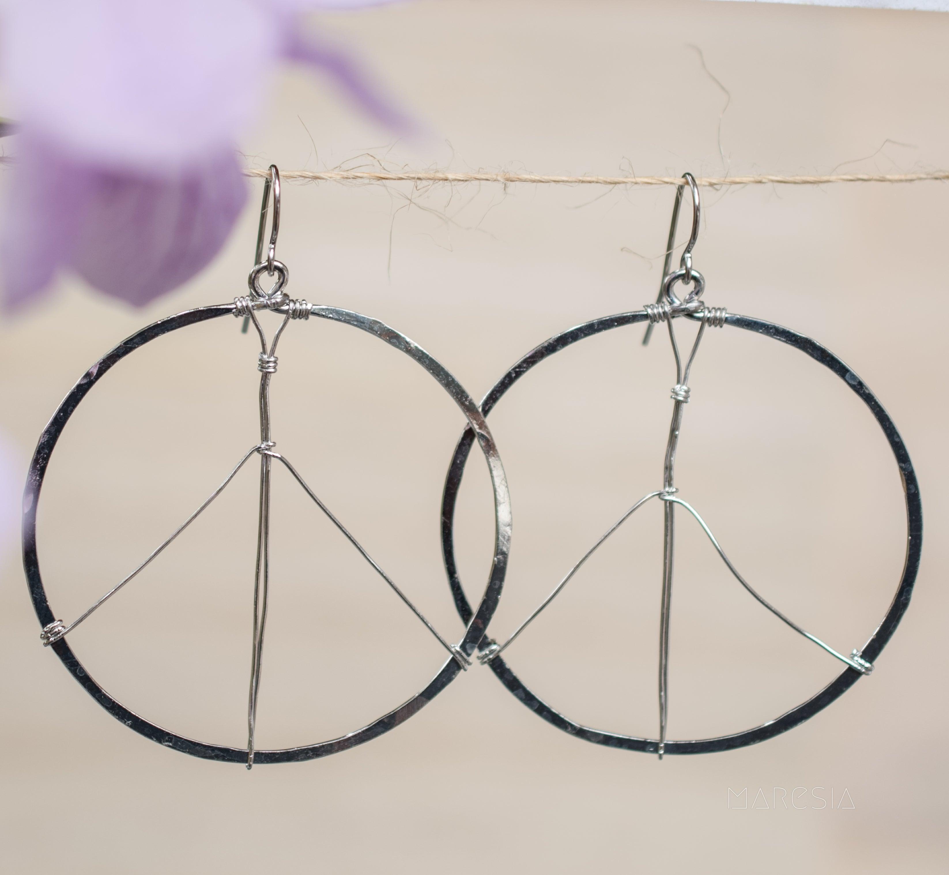 Peace Circle Earrings ~Gold Plated or Silver Plated ~ SME006 - Maresia Jewelry