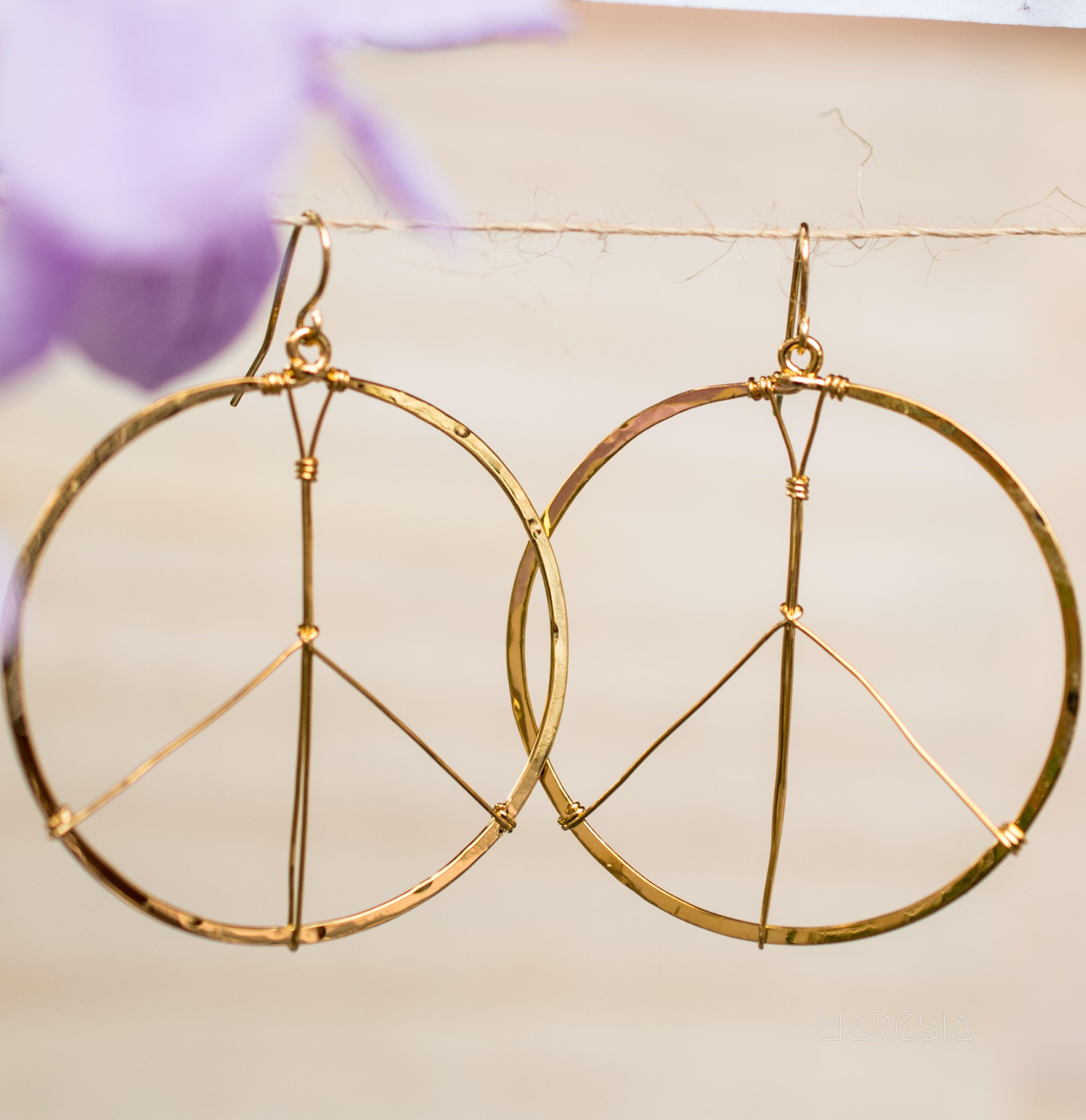 Peace Circle Earrings ~Gold Plated or Silver Plated ~ SME006 - Maresia Jewelry