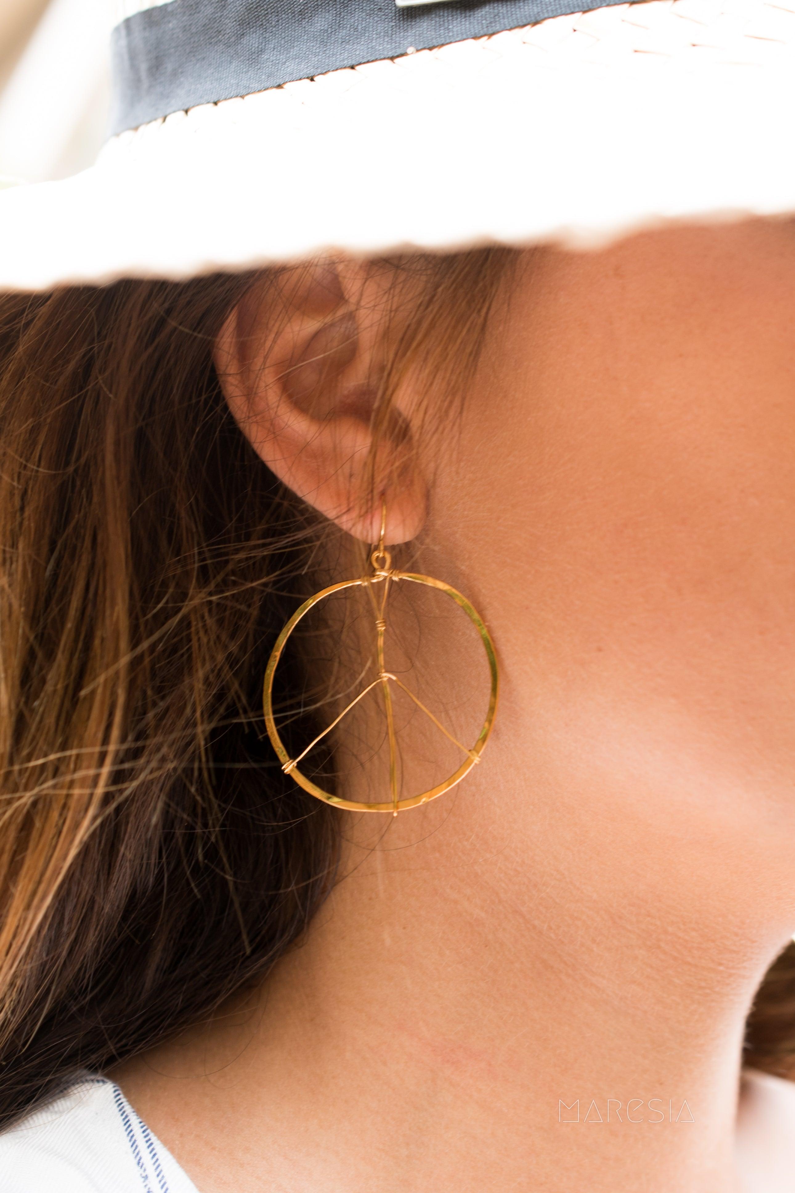 Peace Circle Earrings ~Gold Plated or Silver Plated ~ SME006 - Maresia Jewelry