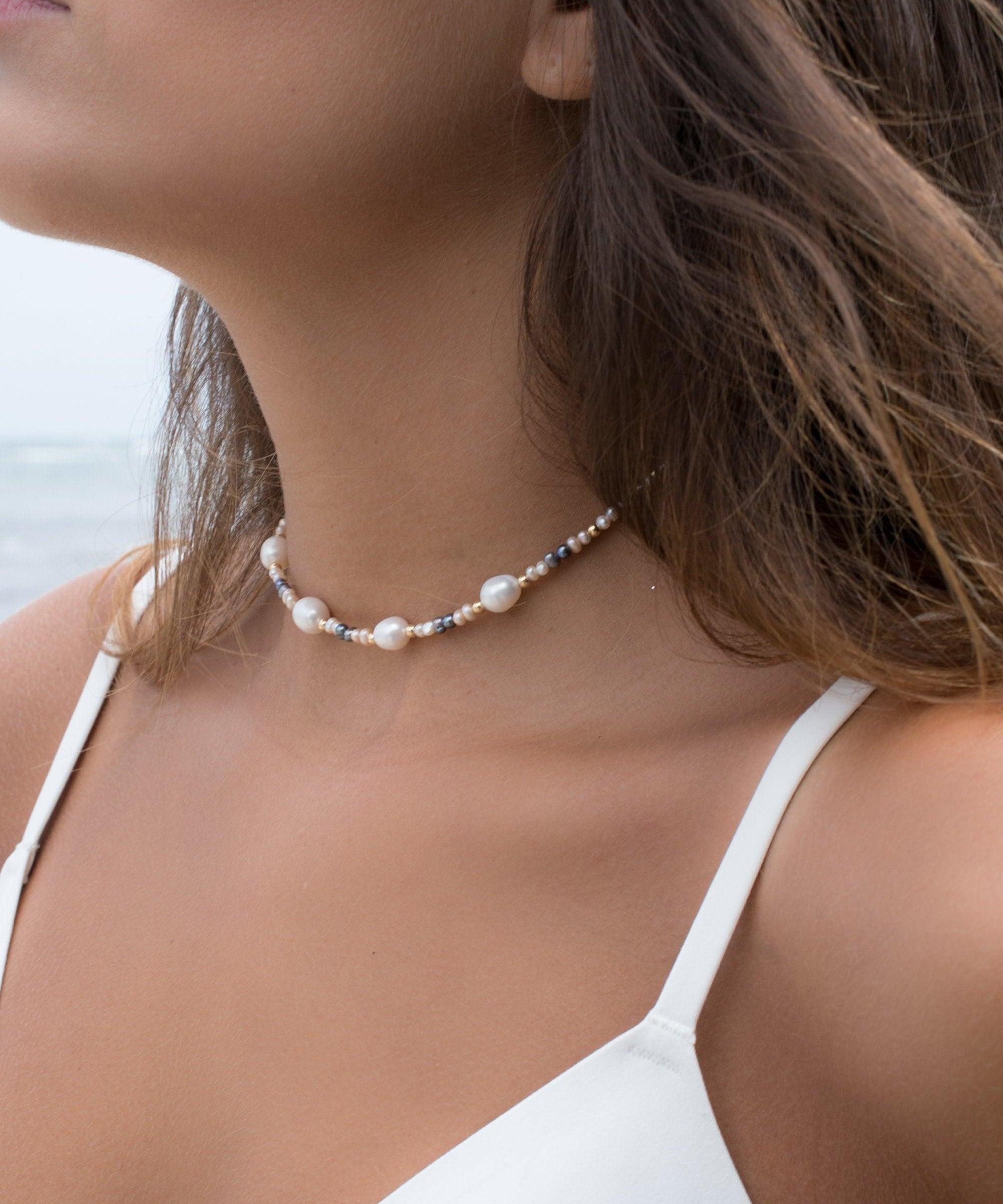 Pearl Choker Necklace ~ Gold Filled or Sterling Silver 925~ MN017 - Maresia Jewelry