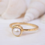 Pearl Gold Ring ~ 18k Gold Plated ~ MR210 - Maresia Jewelry