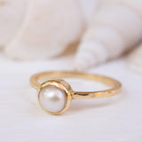Pearl Gold Ring ~ 18k Gold Plated ~ MR210 - Maresia Jewelry