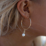 Pearl Hoop Earrings ~ 14k Gold Filled or Sterling Silver ~ Jewelry ~ Natural ~ Organic ~ Everyday Boho ~ Hippie ~ Circle ~ ME222