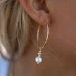 Pearl Hoop Earrings ~ 14k Gold Filled or Sterling Silver ~ Jewelry ~ Natural ~ Organic ~ Everyday Boho ~ Hippie ~ Circle ~ ME222