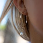Pearl Hoop Earrings ~ 14k Gold Filled or Sterling Silver ~ Jewelry ~ Natural ~ Organic ~ Everyday Boho ~ Hippie ~ Circle ~ ME222
