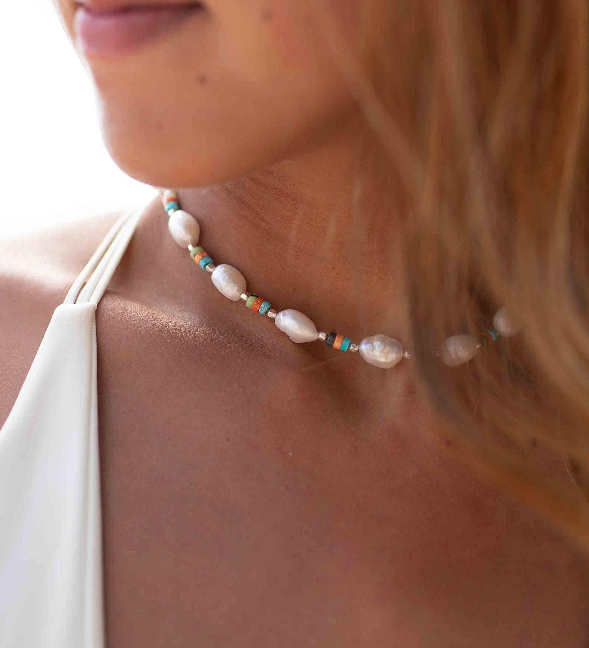 Pearl necklace~ Sterling Silver 925 or Gold Filled ~ Choker ~ Jewelry ~ Gift For Her ~ Minimalist~ Handmade - MN0