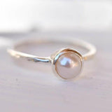 Pearl Ring ~ Delicate ~ Sterling Silver 925 ~ Handmade ~ Gemstone~Statement ~Everyday~ Hippie~Bohemian~Stackable MR242