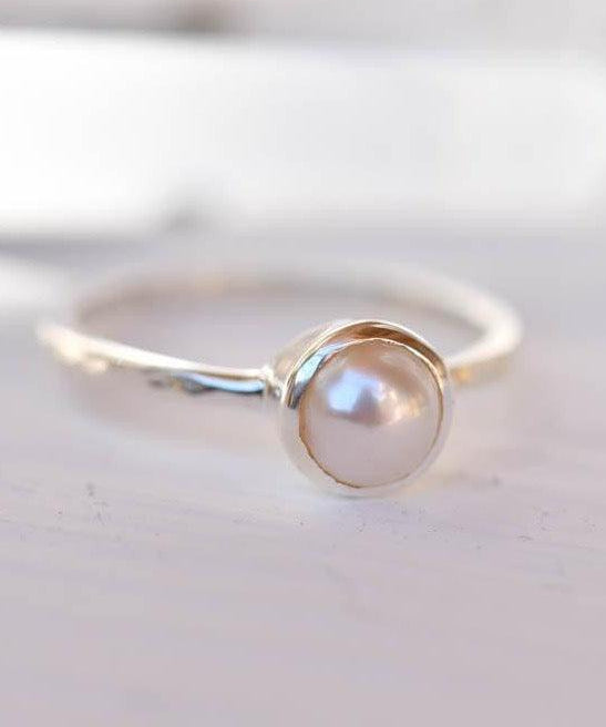 Pearl Ring ~ Delicate ~ Sterling Silver 925 ~ Handmade ~ Gemstone~Statement ~Everyday~ Hippie~Bohemian~Stackable MR242