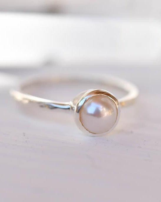 Pearl Ring ~ Delicate ~ Sterling Silver 925 ~ Handmade ~ Gemstone~Statement ~Everyday~ Hippie~Bohemian~Stackable MR242