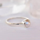 Pearl Ring ~ Delicate ~ Sterling Silver 925 ~ Handmade ~ Gemstone~Statement ~Everyday~ Hippie~Bohemian~Stackable MR242