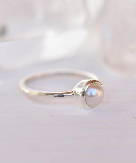 Pearl Ring ~ Delicate ~ Sterling Silver 925 ~ Handmade ~ Gemstone~Statement ~Everyday~ Hippie~Bohemian~Stackable MR242