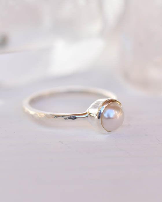 Pearl Ring ~ Delicate ~ Sterling Silver 925 ~ Handmade ~ Gemstone~Statement ~Everyday~ Hippie~Bohemian~Stackable MR242