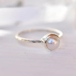Pearl Ring ~ Delicate ~ Sterling Silver 925 ~ Handmade ~ Gemstone~Statement ~Everyday~ Hippie~Bohemian~Stackable MR242