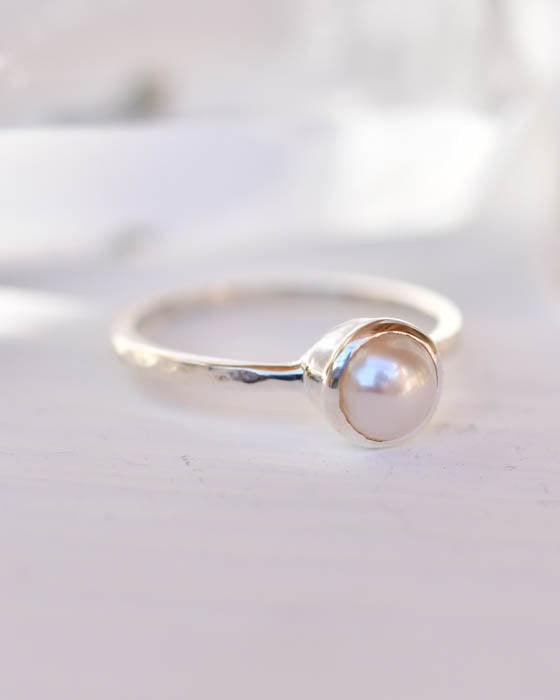 Pearl Ring ~ Delicate ~ Sterling Silver 925 ~ Handmade ~ Gemstone~Statement ~Everyday~ Hippie~Bohemian~Stackable MR242
