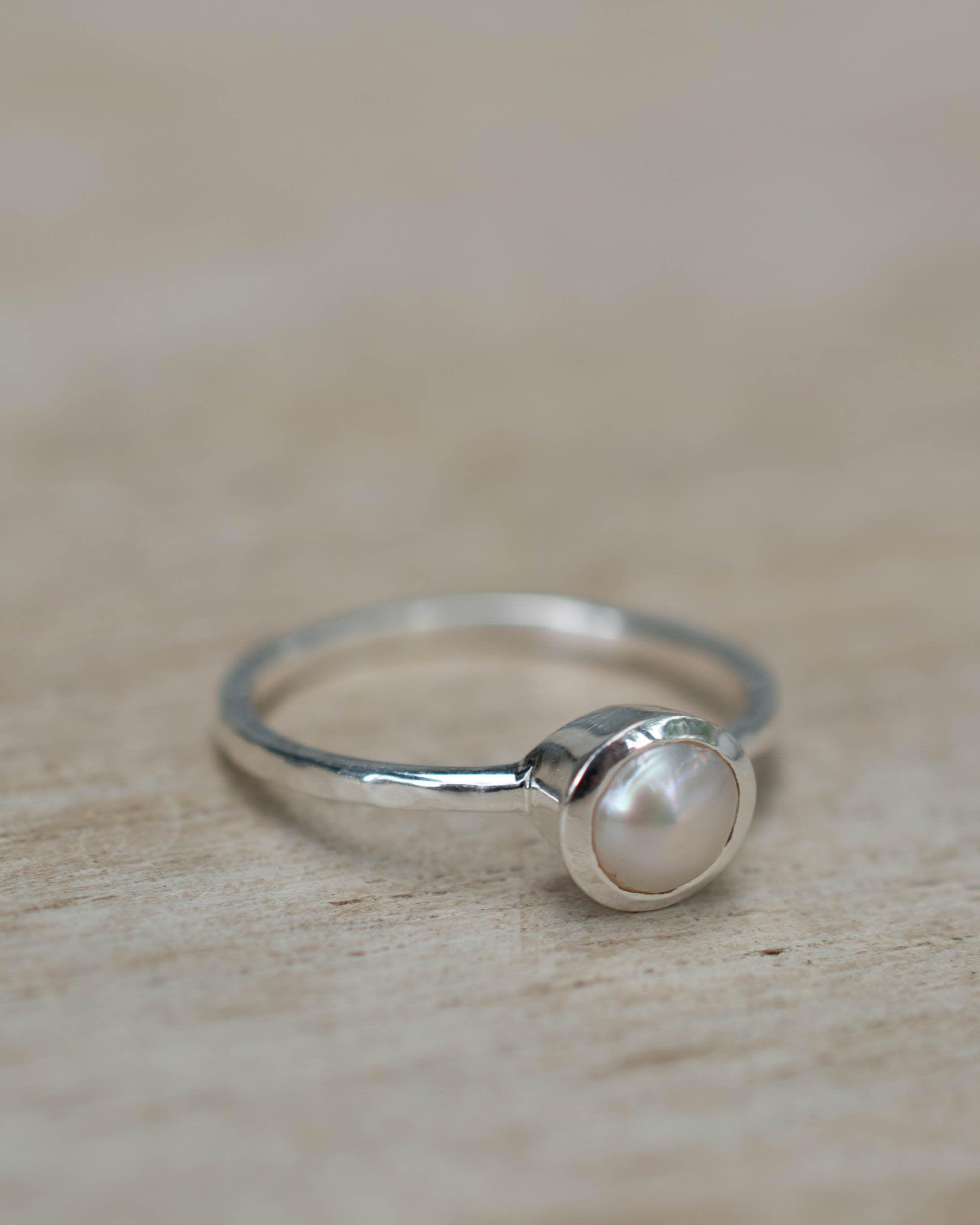 Pearl Ring ~ Delicate ~ Sterling Silver 925 ~ Handmade ~ Gemstone~Statement ~Everyday~ Hippie~Bohemian~Stackable MR242