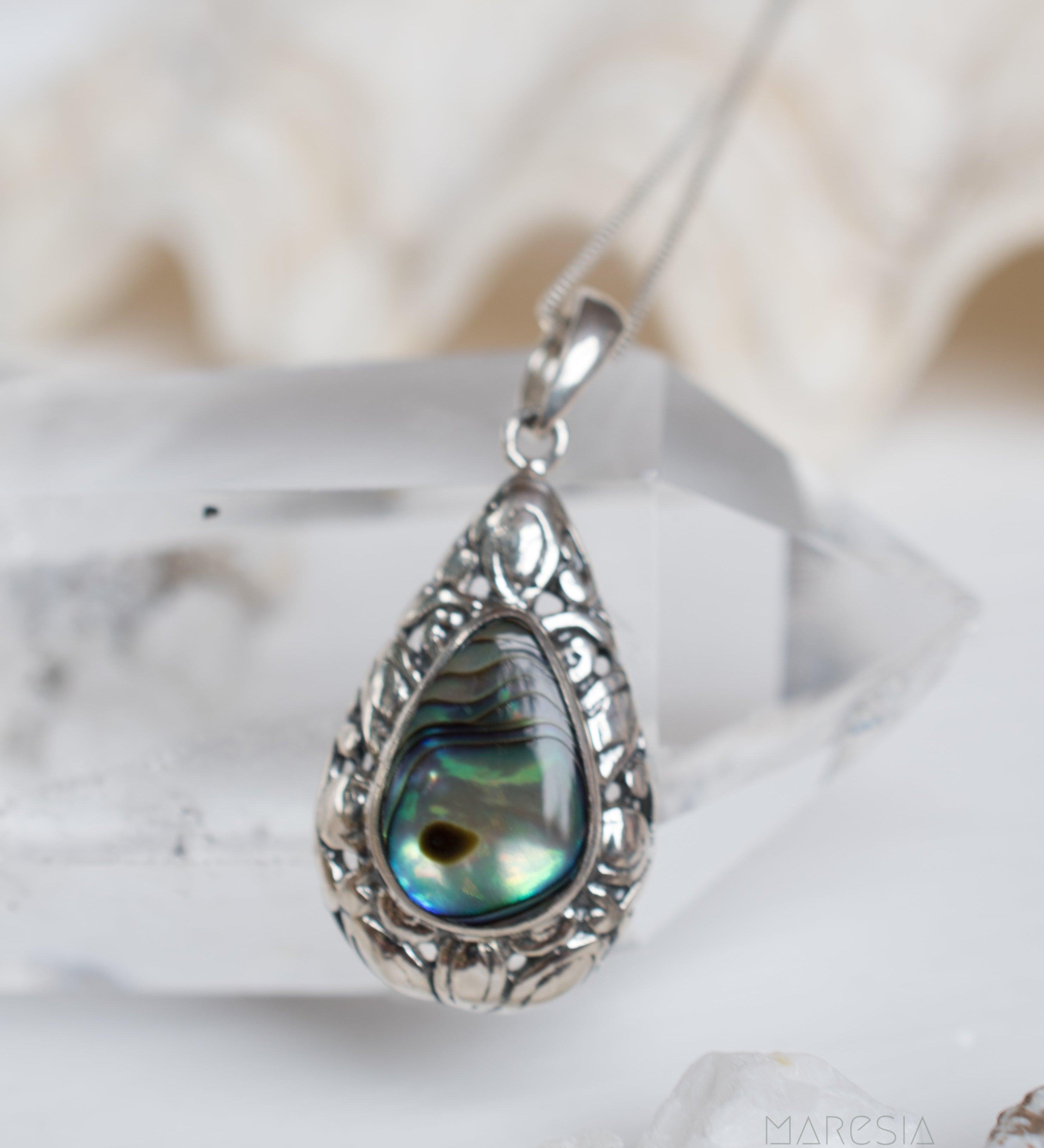 Pendant ~ Abalone, Mother of Pearl or Coral ~ Sterling Silver 925 ~SMP012 - Maresia Jewelry