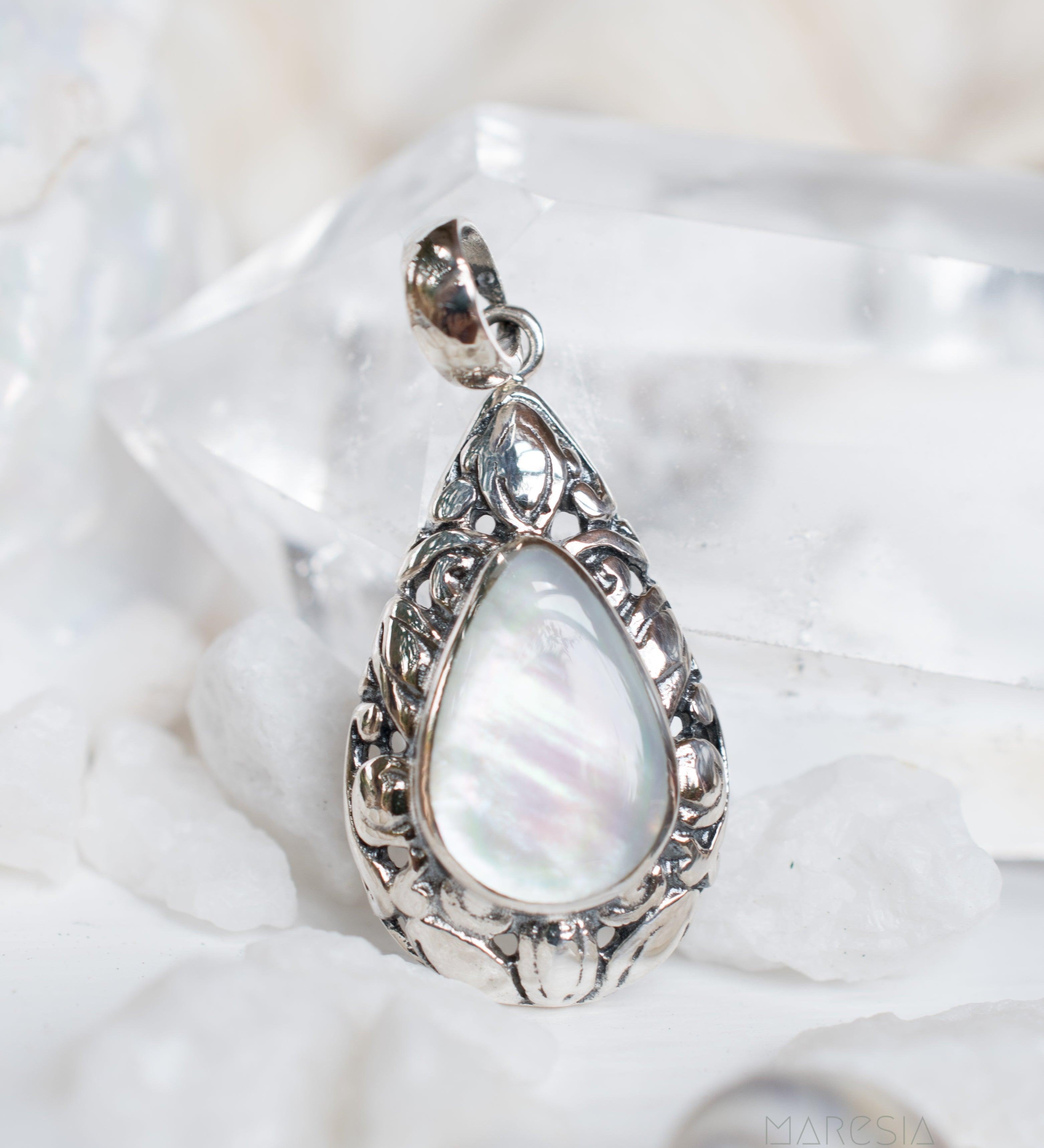Pendant ~ Abalone, Mother of Pearl or Coral ~ Sterling Silver 925 ~SMP012 - Maresia Jewelry