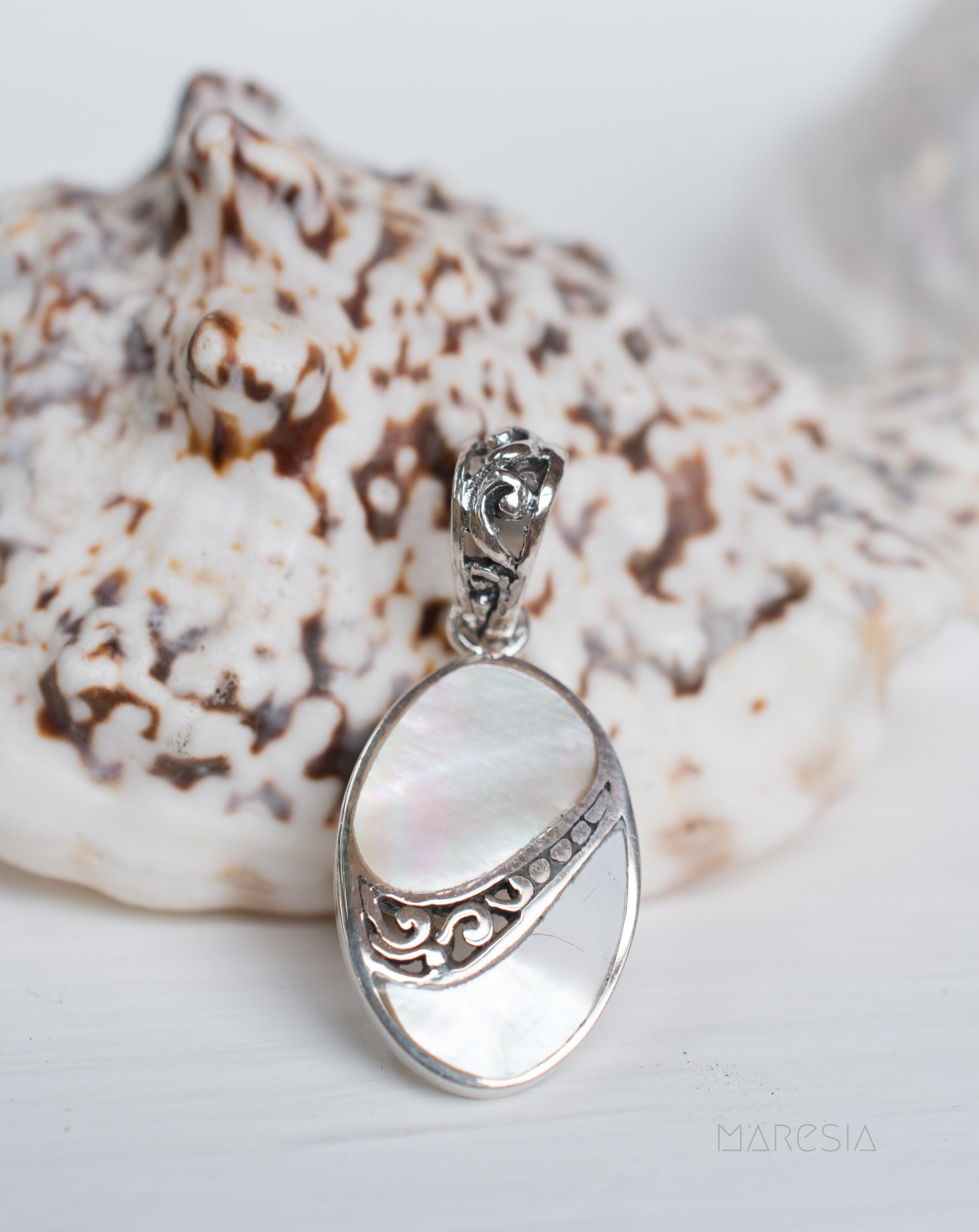 Pendant ~ Abalone, Mother of Pearl or Coral ~ Sterling Silver 925 ~SMP013 - Maresia Jewelry