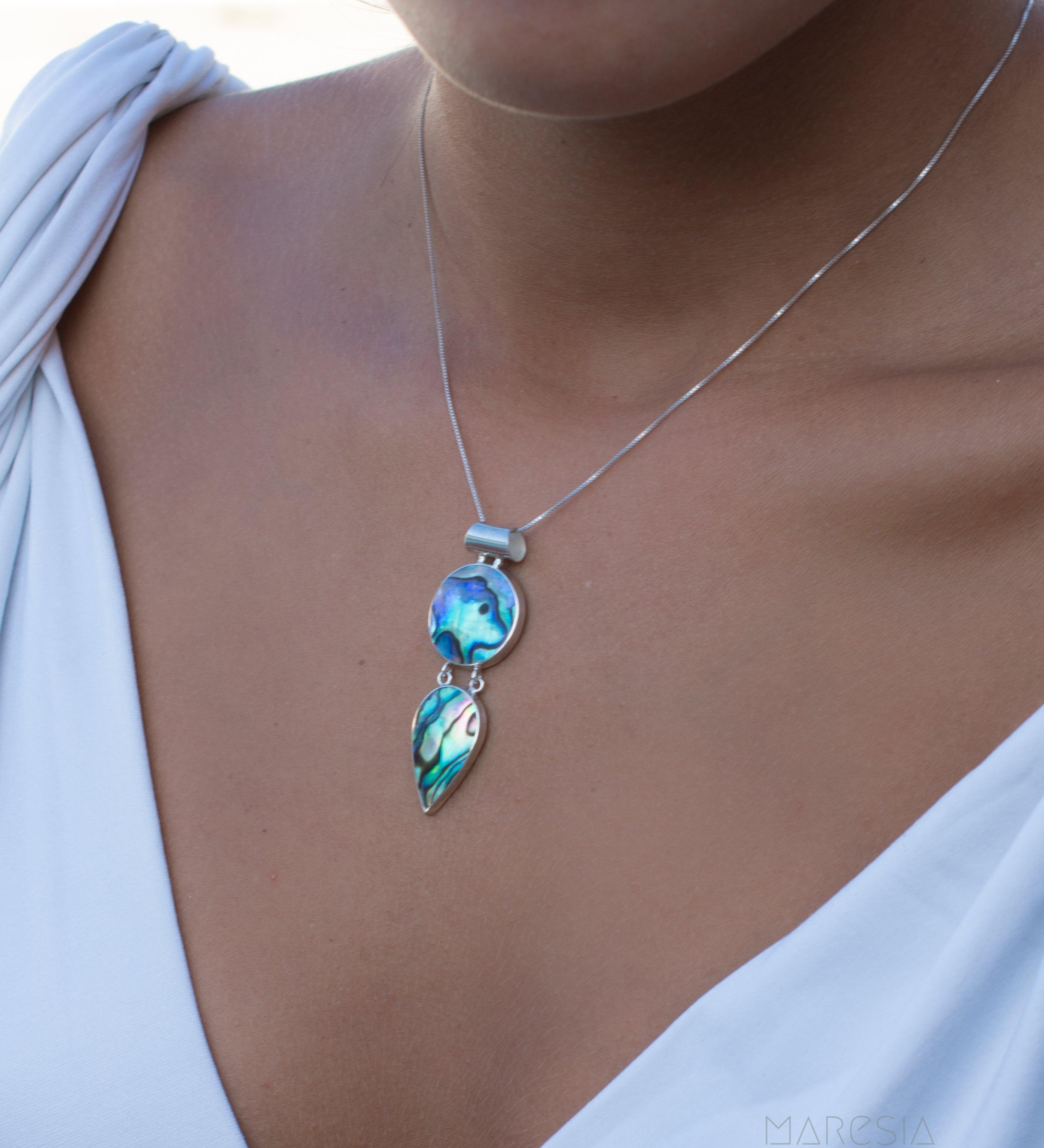 Pendant ~ Abalone or Mother of Pearl ~ Sterling Silver 925 ~SMP007 - Maresia Jewelry