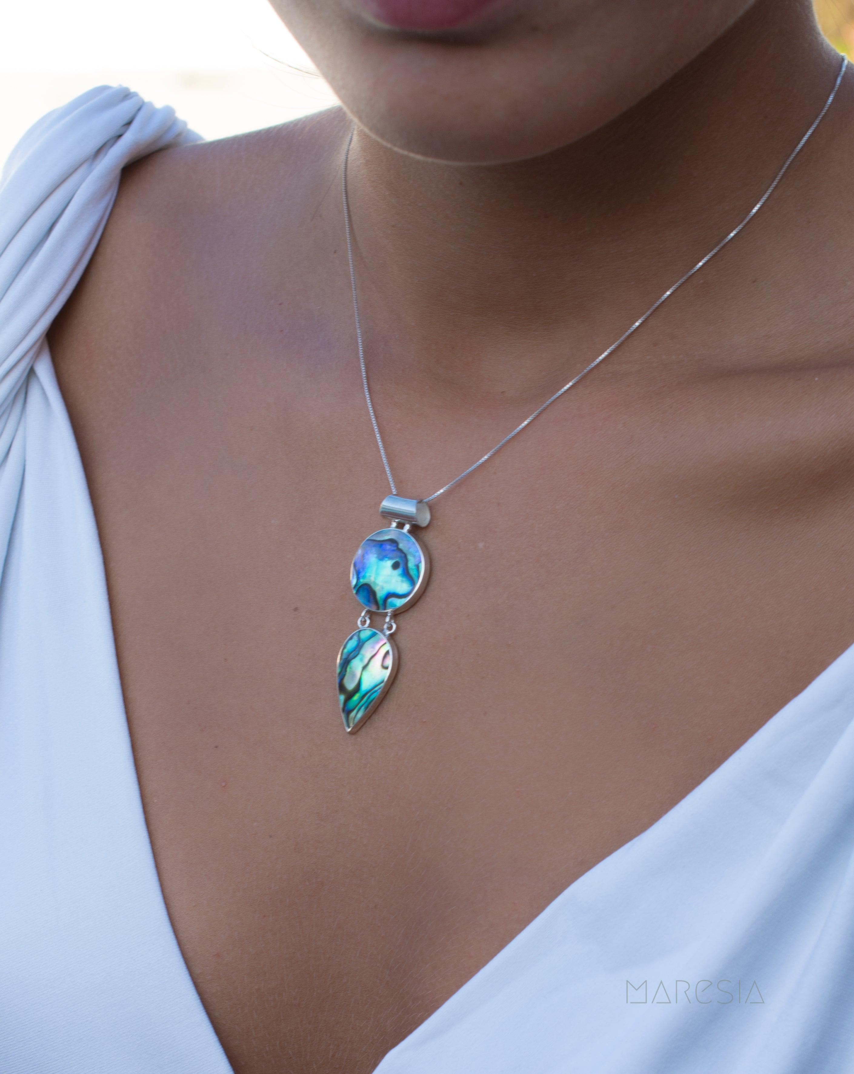 Pendant ~ Abalone or Mother of Pearl ~ Sterling Silver 925 ~SMP007 - Maresia Jewelry