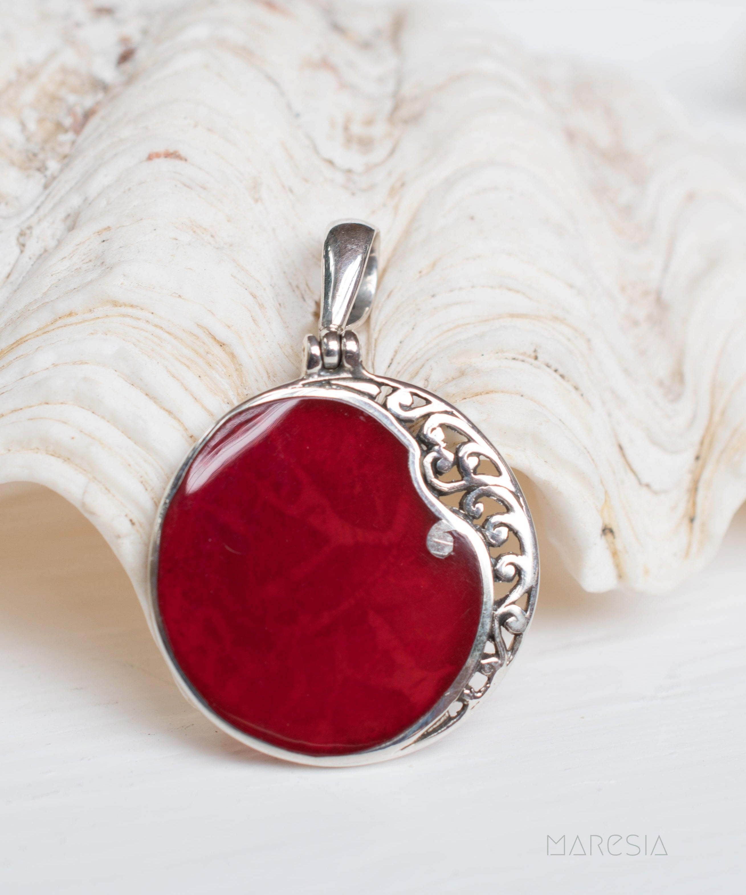 Pendant ~ Coral ~ Sterling Silver 925~ SMP014 - Maresia Jewelry