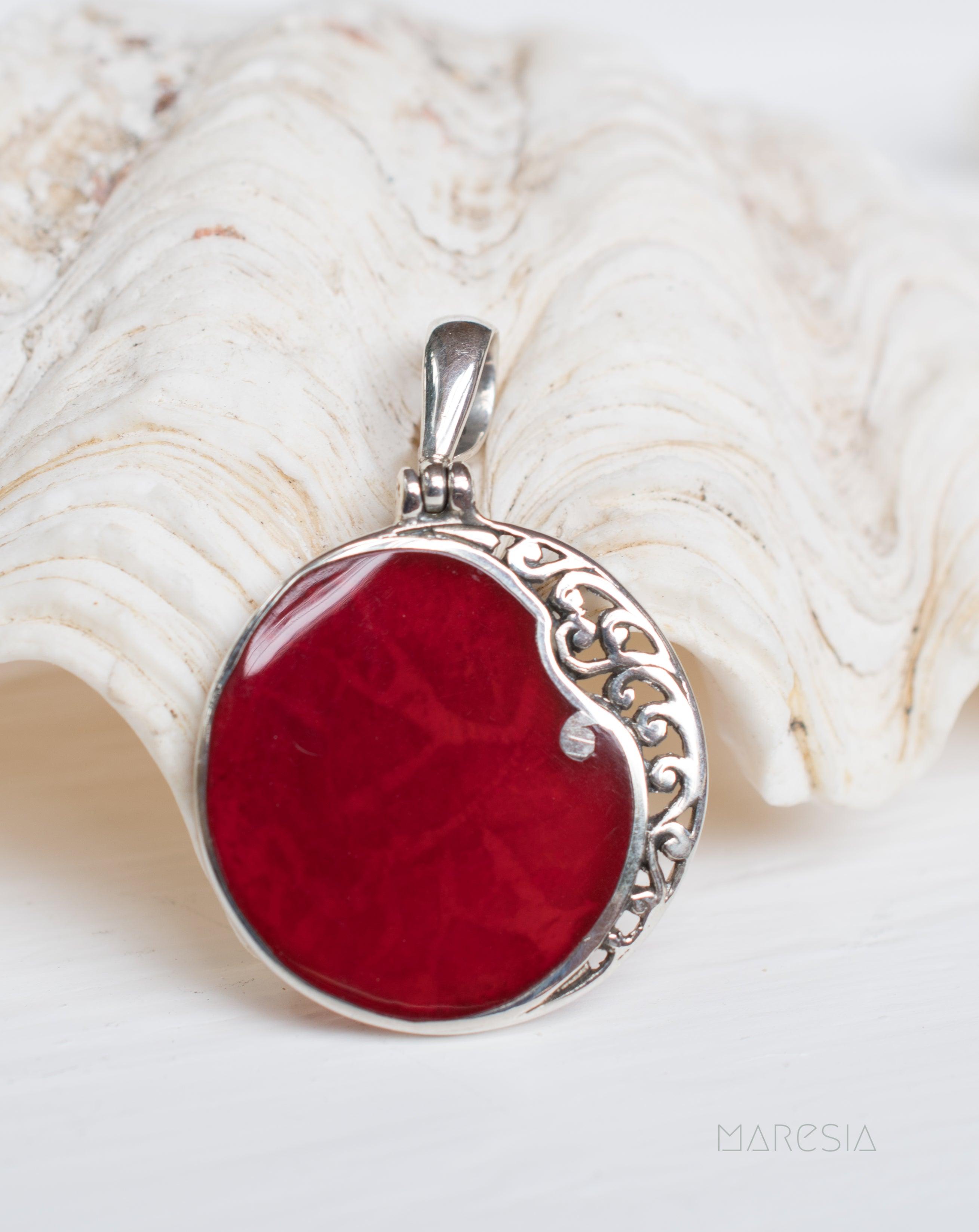 Pendant ~ Coral ~ Sterling Silver 925~ SMP014 - Maresia Jewelry