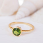 Peridot Gold Ring ~ 18k Gold Plated ~ MR212 - Maresia Jewelry
