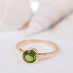 Peridot Gold Ring ~ 18k Gold Plated ~ MR212 - Maresia Jewelry