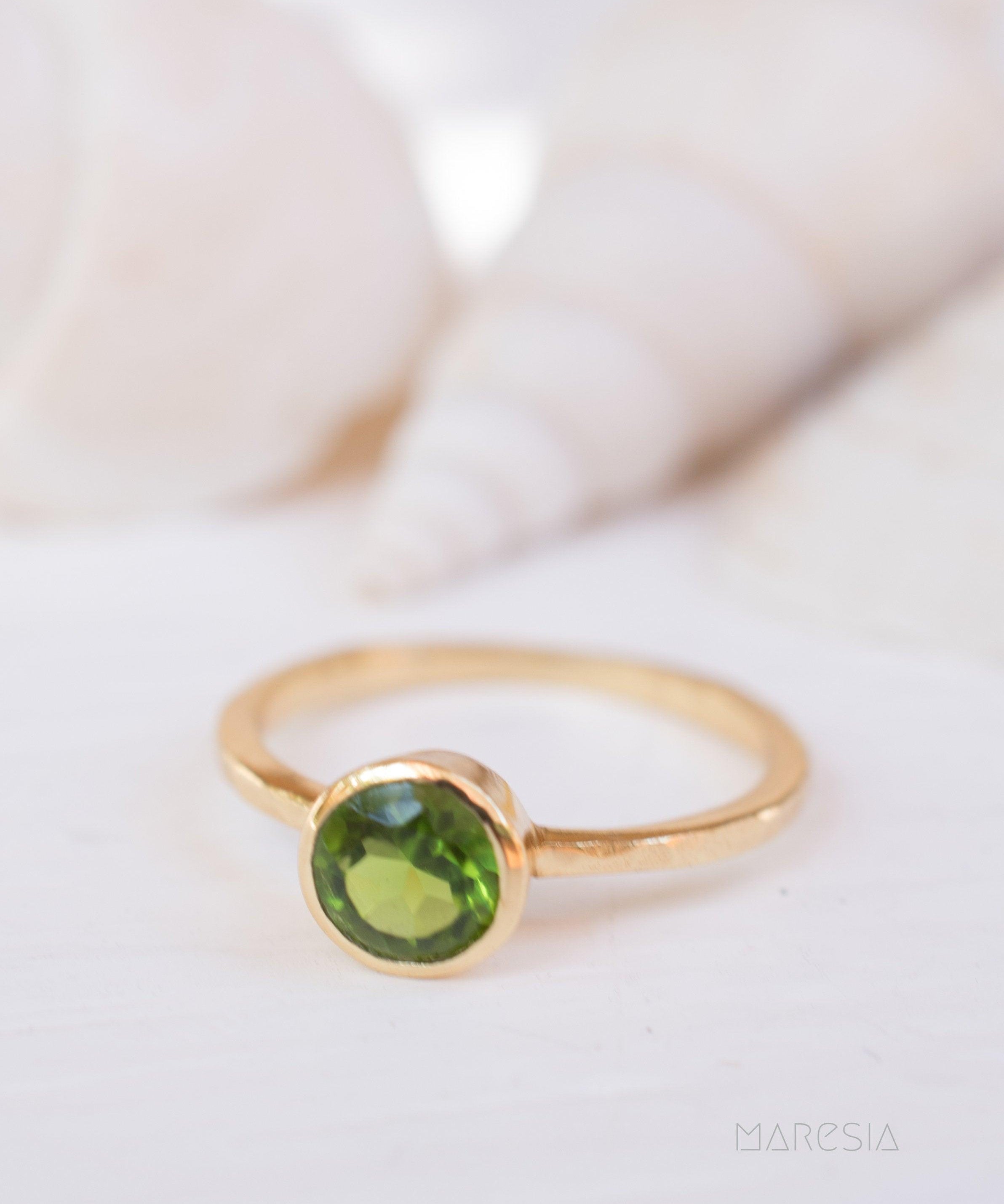 Peridot Gold Ring ~ 18k Gold Plated ~ MR212 - Maresia Jewelry