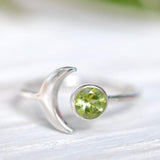 Peridot half moon Ring ~ Sterling Silver 925~  MR047 - Maresia Jewelry