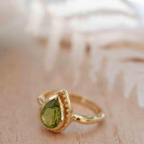 Peridot Gold Ring ~ Delicate ~ 18k Gold Plated ~ Handmade ~ Gemstone~Statement ~Everyday~ Hippie~Bohemian~Stackable MR312