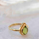 Peridot Gold Ring ~ Delicate ~ 18k Gold Plated ~ Handmade ~ Gemstone~Statement ~Everyday~ Hippie~Bohemian~Stackable MR312