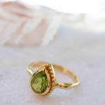 Peridot Gold Ring ~ Delicate ~ 18k Gold Plated ~ Handmade ~ Gemstone~Statement ~Everyday~ Hippie~Bohemian~Stackable MR312